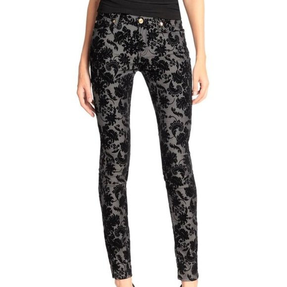 7 For All Mankind Denim - 7 For All Mankind Velvet Flocked Skinny Jeans